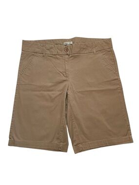PER SE Low Rise Shorts Flat Front Dark Tan Size 10